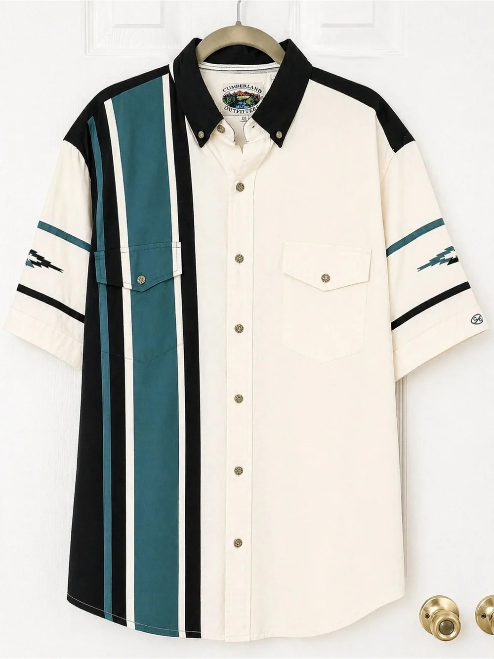 Cumberland Outfitters Shirt Mens XL 90s Western Vibe Colorblock Button Up - Picture 1 of 9
